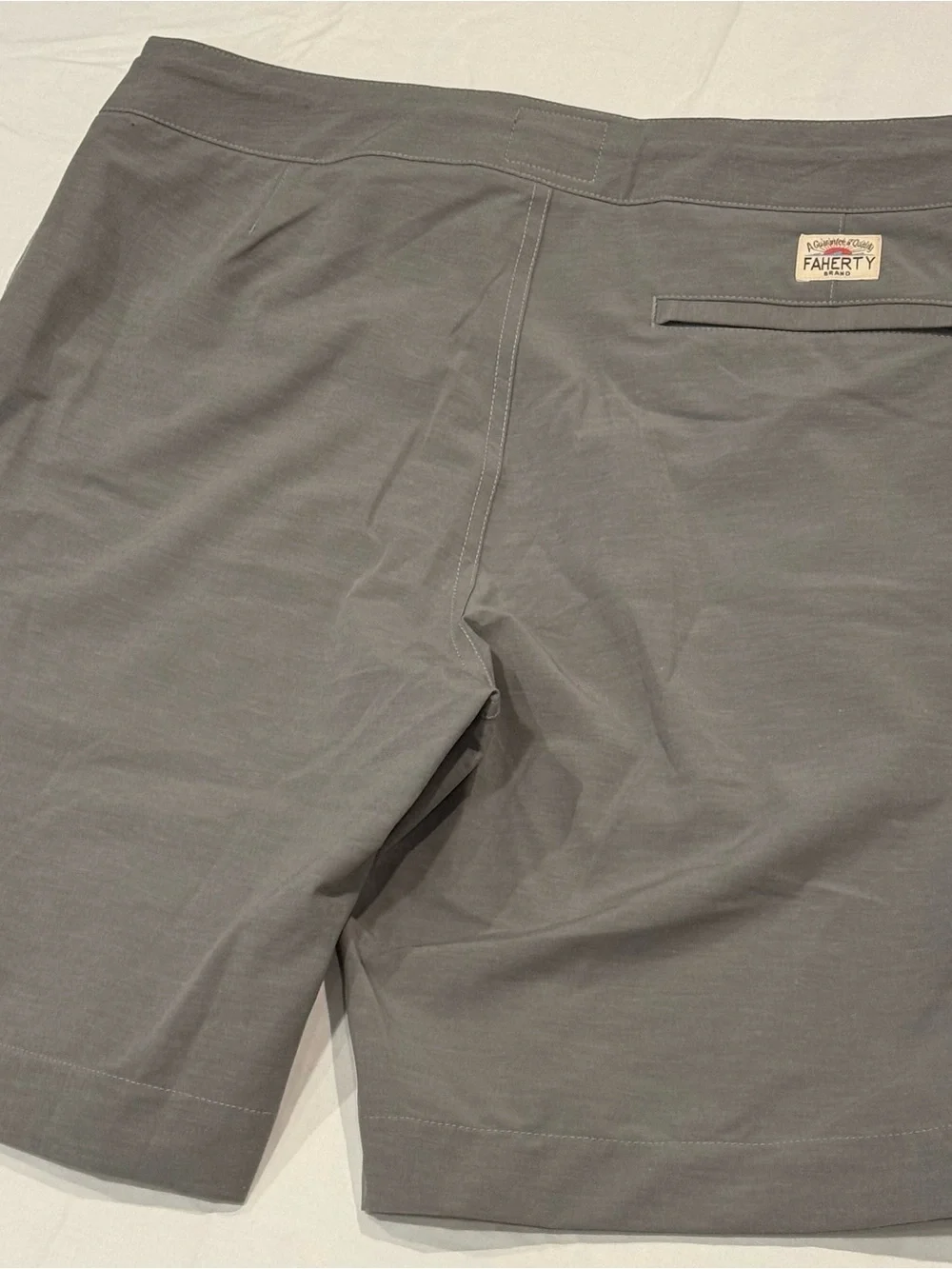 Faherty All Day Shorts Mens 31 Gray Chino 34x9 Stretch Travel Casual Summer